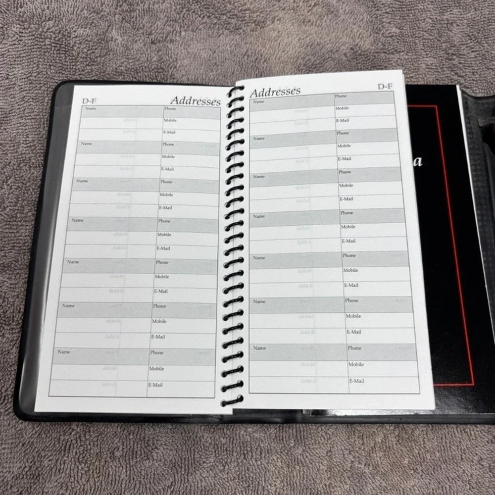 Vtg Black Celestial Moon Stars Planner Cover Organizer Agenda Binder Folio Case